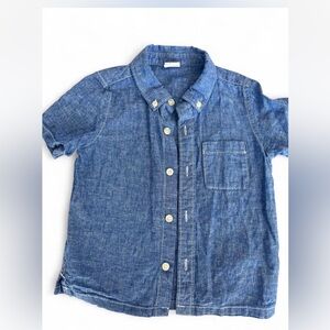 Boys Baby GAP blue linen blend shirt size 3 - like new